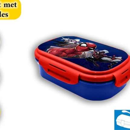 Spiderman Broodtrommel en Drinkbeker 400ml Blauw voor Kinderen
