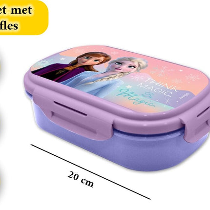 Frozen Lunchset met Waterfles 400 ml - BPA- vrij Broodtrommel en Beker