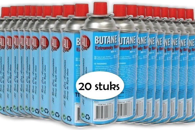 Gasfles butaan gasbus met inhoud van 227 gram - 20 stuks in de verpakking