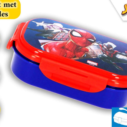 Spiderman Broodtrommel en Drinkbeker 400ml Blauw voor Kinderen