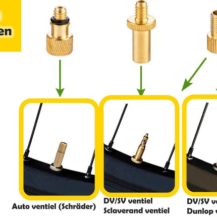 Fietsventiel verschillend - Adapter set fietsventiel 14 stuks - Verloopnippels Fietspomp - 14 Stuks - Adapter Fietsventiel - Ballenpomp - Universeel