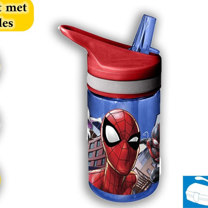 Spiderman Broodtrommel en Drinkbeker 400ml Blauw voor Kinderen