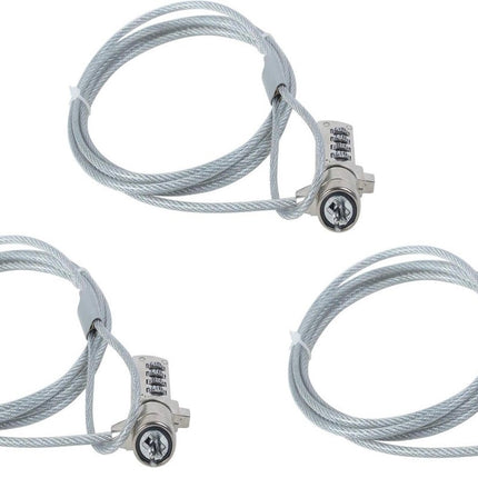 3 Stuks Premium Anti-diefstal Computerbeveiligingskabel met Cijferslot Ketting Slot voor Laptop en Desktop - Kettingslot Notebook Computerslot Pc Anti Diefstal Computer Beveiligingskabel 