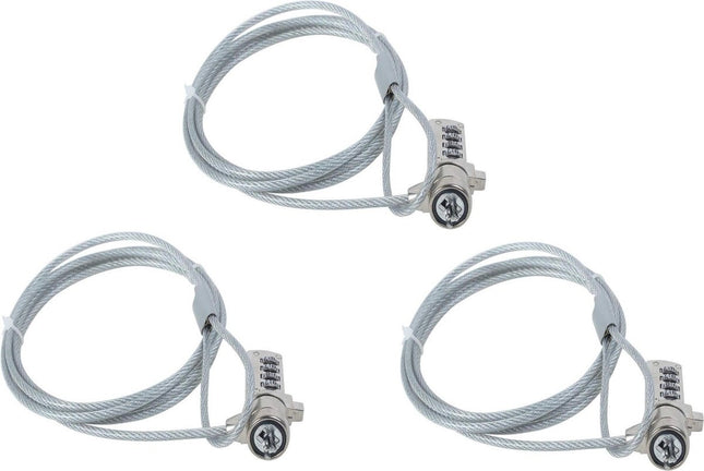 3 Stuks Premium Anti-diefstal Computerbeveiligingskabel met Cijferslot Ketting Slot voor Laptop en Desktop - Kettingslot Notebook Computerslot Pc Anti Diefstal Computer Beveiligingskabel 