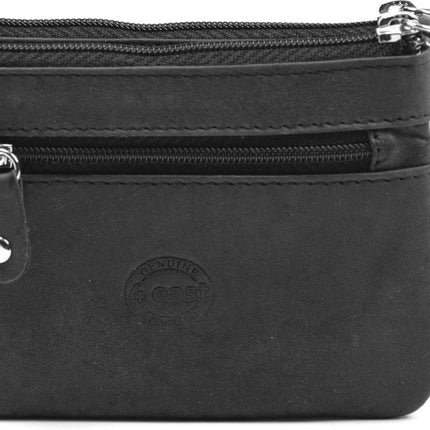 Sleutel portemonnee leer met rits – RFID sleuteletui heren & dames – compacte sleutel organizer en kleine portemonnee