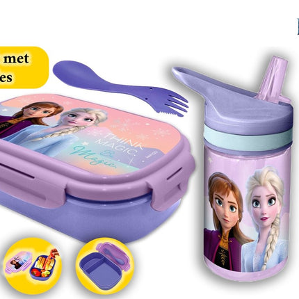 Frozen Lunchset met Waterfles 400 ml - BPA- vrij Broodtrommel en Beker