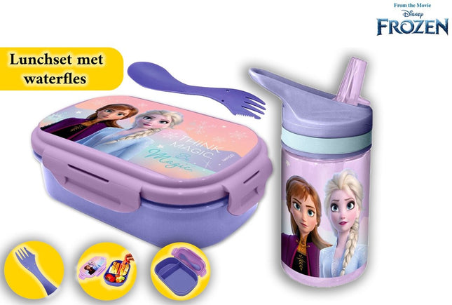 Frozen Lunchset met Waterfles 400 ml - BPA- vrij Broodtrommel en Beker
