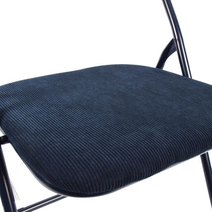 Klapstoel 43 cm zithoogte - Tafelstoel Blauw- Velvet klapstoeltjes - Luxe klapstoelen 