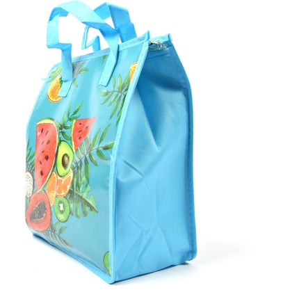 Fresh & Cold koeltas -  Lunchtas - Koeltas - Lunchbox - Leuke Vrolijke Picknicktas -  koel|tas| strand| Koelbox | dames 8 liter polyetheen Blauw
