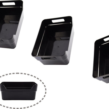 3 stuks opbergmand met handvatten - Opbergbox kopen - Opbergbakjes kopen - Opbergbak - Gereedschapsbak 3 stuks - afmeting 200 mm x 140 mm x 80mm 