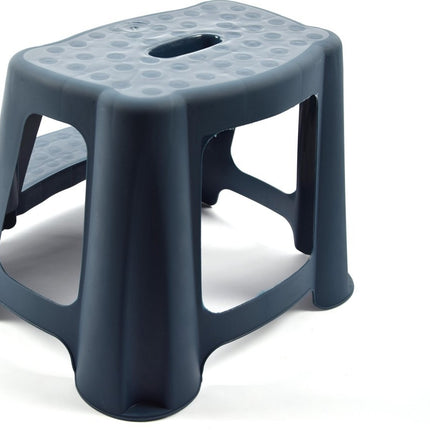 Blauw kinderkrukje/opstapje met 2 treden 35 cm - Keuken/badkamer krukjes/opstapjes voor kinderen