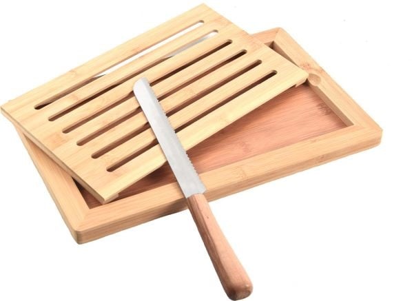 Houten broodsnijplank - Kruimelopvangplank Broodsnijplank -Geen broodmes