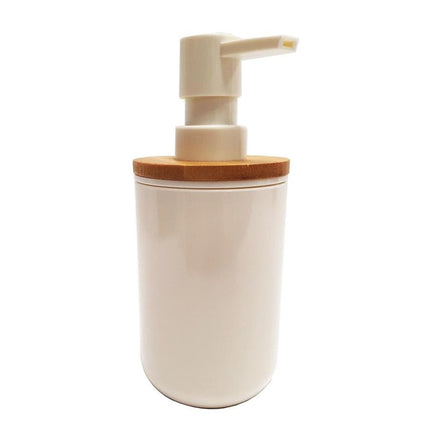 Luxe Toiletborstel Set | Modern Design | Kunststof en Bamboe | Bruin en Wit | 2 Jaar Garantie 