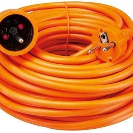 Verlengsnoer - Spatwaterdicht IP44 - Met randaarde - 20 meter - Verlengsnoer - Verlengsnoer - 20 meter - Luxe verlengsnoer oranje met penaarde - 20 meter - verlengkabel