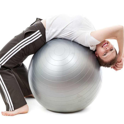 Gymbal 65 cm Grijs – Anti-Burst Yoga Bal met Pomp | Beste Fitnessbal voor Thuis & Sportschool | Voor Pilates, Stabiliteit & Buikspiertraining