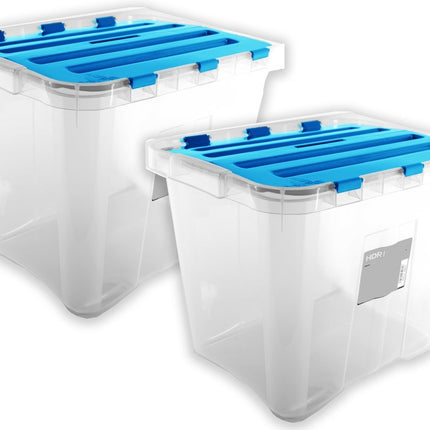 Opbergbox 24 liter 2 stuks in de verpakking - formaat 29.5 x 39 x 30 cm - Opbergdoos - Opbergkist