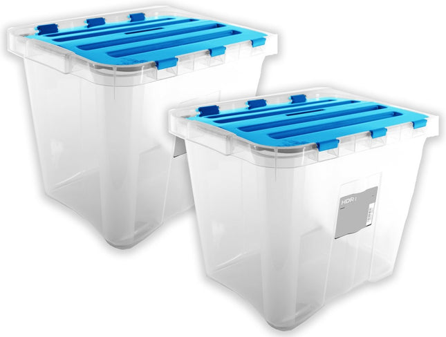 Opbergbox 24 liter 2 stuks in de verpakking - formaat 29.5 x 39 x 30 cm - Opbergdoos - Opbergkist