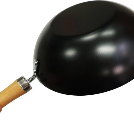 Keuken pan Anti Aanbaklaag - wokpan - houten handvat - non-stick - Ø 30 cm - Wok 30 cm houten handvat