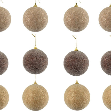  Prachtige kerstballen 10cm met gouden ophang lus | Kerstbal decoratie | 12 stuks