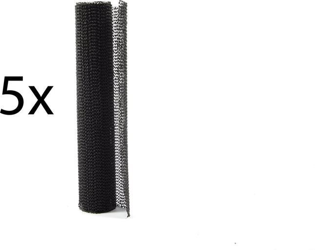 5x Non Slip Gripmat – Zwart – 30x150cm | Niet Klevende Antislipmat Gaas Patroon voor Bureaus en Keukenlades