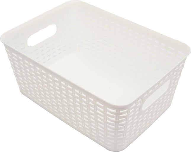 Opbergmand |Mand Rattan 36x26x15cm  Wit