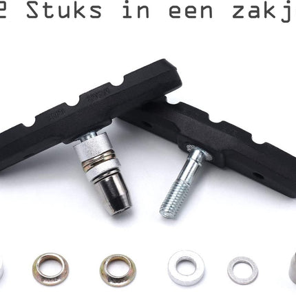 Universele Rubberen Fiets V Remblokken Set 2Stuks – 70mm | Rubber Remblokjes | Fietsen Remblok | Remblokkenset | Remblokset Geschikt voor Mountainbike, Stadsfiets, Vouwfiets en Tourfiets