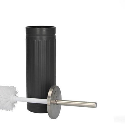 Set van 3x Zwart Toiletborstel & Houder - Roestvrijstalen Toiletborstelhouder met Toiletborstel - 45x12cm - Mat Zwart