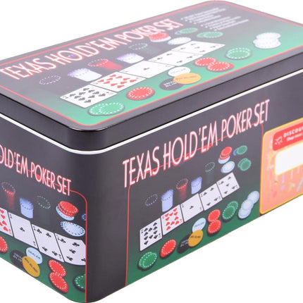 Texas Hold Em Poker - Blackjack Set - Pro Pokerset Met 200 Poker Chips - Pokerkaarten Cards - Speelkleed