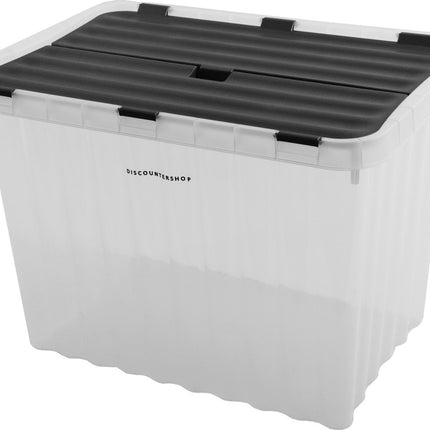 2x Opbergbox met Deksel - 25L en 15L - Kunststof - Transparant