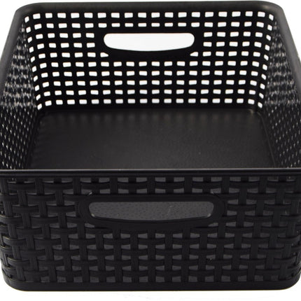 Opbergmand - Opbergbakje - Zwarte opberger 32 x 27 x 15 cm Rattan