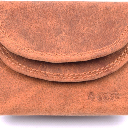 Portemonnee - portemonnee dames - portemonnee heren - portemonnee pasjes - portemonnee dames klein - Portemonnee klein - Portemonnees - 4E-1202 - Camel Portemonnee - Cognac