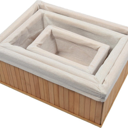Bamboe manden 3 stuks | Multifunctionele mand | Opbergmanden | Opberg | opberger Box |Doos |Mand/Vakken - Opbergsysteem