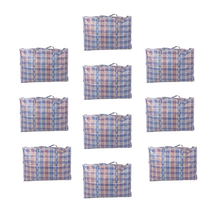 Opbergtas XXL - 130L - Afmetingen: 80cm x 58cm x 28cm (LxBxH) - Blauw, Wit & Rood - Inhoud: 10x Opbergtas met Ritsluiting
