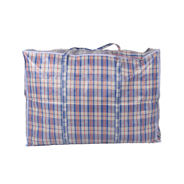 Compacte Opbergtas met Ritsluiting - 130L - Voor Georganiseerde Opslag - 80cm x 58cm x 28cm - Blauw & Wit & Rood