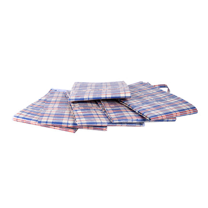 Grote XXL Opbergtas - Ruime Wastas voor Kleding - Blauw, Wit & Rood - 130L - 80cm x 58cm x 28cm - Lichtgewicht Kunststof - 6x Opbergtas met Rits