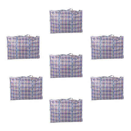 Opbergtas met Rits - 130 liter Volume - 80cm x 58cm x 28cm (L/H/B)  - Blauw, Wit & Rood - Inhoud: 7x Opbergtas met Ritsluiting