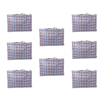 Opbergtas voor XXL Opslagruimte - 130L - Afmetingen: 80cm x 58cm x 28cm - Blauw, Wit & Rood - Inhoud: 8x Opbergtas met Ritsluiting 