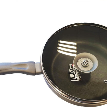 Koekenpan - Hapjespan Ø 24 cm - Koekenpannen - Ø 24 cm -Anti-aanbaklaag - handvat- Pan met Deksel