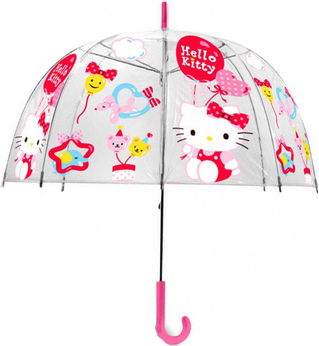 Kinder paraplu Hello Kitty transparant 48 cm - Hello Kitty paraplus voor kinderen - Transparant