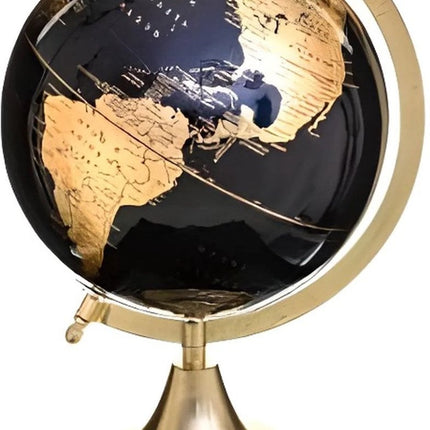 Wereldbol met metalen standaard - Diameter 21 cm - Wereldbol - Draaibare wereldbol globe Classic-Educatieve wereldkaart -Duurzame roestvrijstalen basic-Vintage look wereldbol op voet 20 cm - Woondecoratie met antieke uitstraling - Wereldbollen/globes