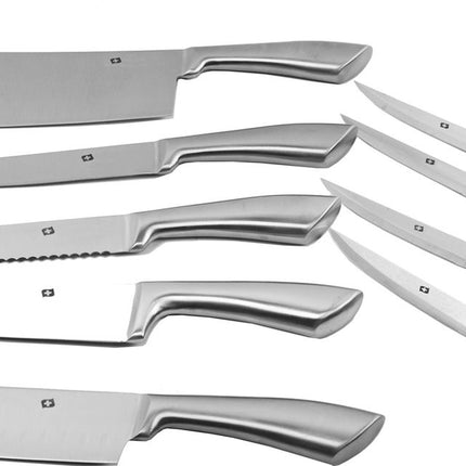 Messen 9 stuks RVS - Koksmes - Broodmes - vleesmes - Santoku mes - steakmes 4x - Hakmes