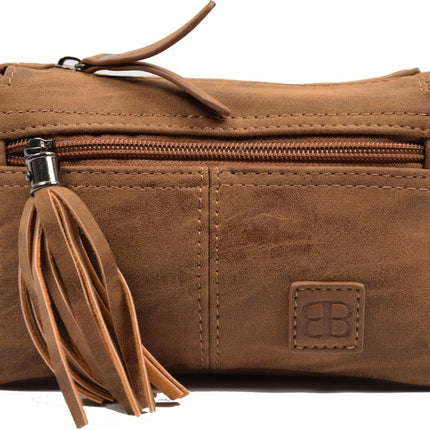Tas - tasssen - bags - Bag- Bicky Bernard- Harmonica 3-Vaks tasje - schoudertasje - crossbody tasje - Camel