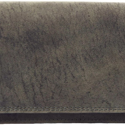 4East® Vintage Leren Dames Portemonnee |grijs | RFID |Stoer Leer Portemonnee Huishoud portemonnee | Dames | Harmonica portemonnee | buffelleer Portemonnee | Overslag portemonnee- 4e-405