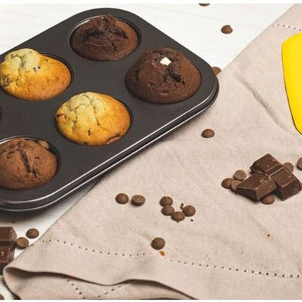 Muffinvorm 6 Muffins Large met anti-aanbaklaag | Bakvorm Muffin|