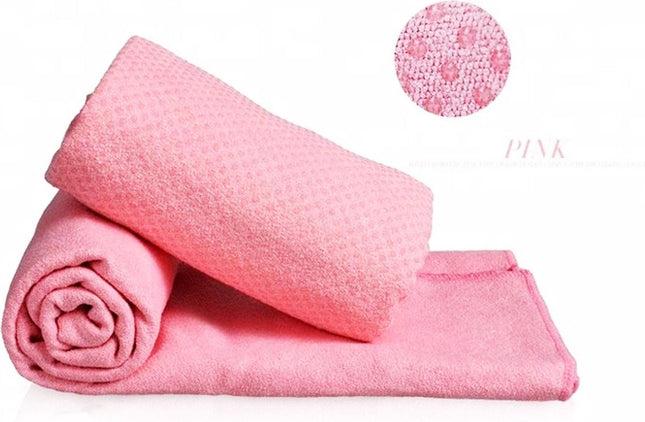 Yoga handdoek Roze 183 x 61 cm met Antislip