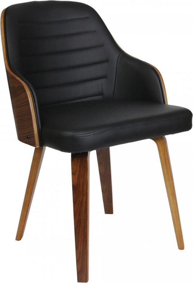 Eetkamerstoel industrieel cognac - Eetkamerstoelen met armleuningen - Eco leer stoel waterafstotend - Eetkamerstoel met armleuning