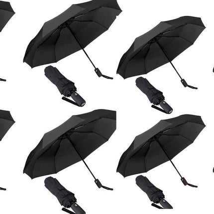 8x Automatische Stormparaplu - Paraplu – Automatisch, Opvouwbaar & Windproof tot 70 - 80 km p/u - Ø 95 cm - 7 panelen - Dubbele Laag - Zwart