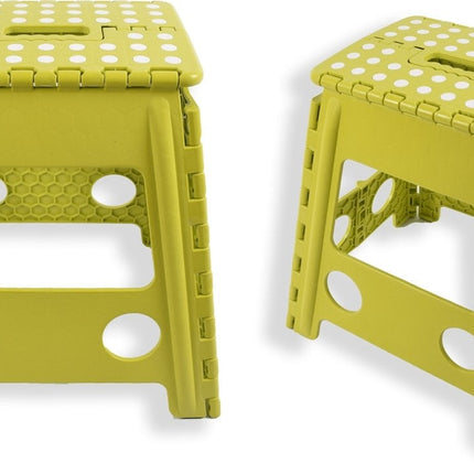 Keuken krukje opstapje opstapkruk - opstapkrukje - Badkamerkrukje - Kruk - Badkamerkruk - Krukje - Trappetje - Kleine trap - Design - Kunststof - Discountershop Kruk super handig - Krukje - Keukentrap - Keukentrapje Opvouwbaar Groen 39 cm tot 150 kg