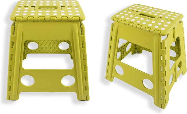 Keuken krukje opstapje opstapkruk - opstapkrukje - Badkamerkrukje - Kruk - Badkamerkruk - Krukje - Trappetje - Kleine trap - Design - Kunststof - Discountershop Kruk super handig - Krukje - Keukentrap - Keukentrapje Opvouwbaar Groen 39 cm tot 150 kg