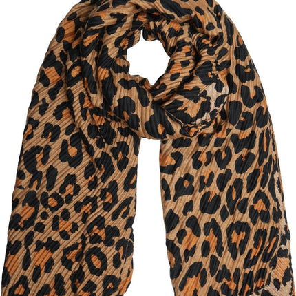 Lange warme winter luipaard panter leopard print dames sjaal bruin 90 x 180 cm - sjaal is perfect voor de lente / herfst